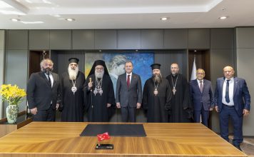 ANTAKYA VE TÜM DOĞU RUM ORTODOKS PATRİĞİ 10. YUHANNA YAZICI VE BERABERİNDEKİ HEYET BAŞKAN SEÇER’İ ZİYARET ETTİ